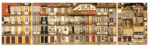 Obraz - Nábřežní čtvrť, Portugalsko (170x50 cm)
