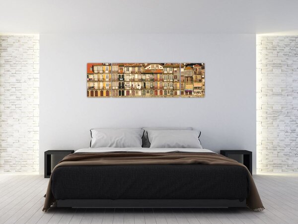 Obraz - Nábřežní čtvrť, Portugalsko (170x50 cm)