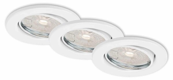BRILONER 3ks sada vestavné svítidlo, pr. 8,6 cm, 5,5 W, bílé BRILO 7256-036