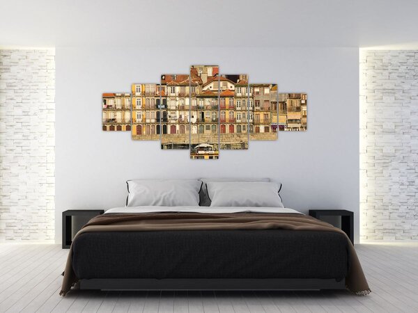 Obraz - Nábřežní čtvrť, Portugalsko (210x100 cm)