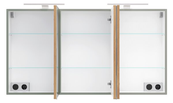 ZRCADLOVÁ SKŘÍŇKA, bílá, rákosová zelená, 120/64/20 cm Held - Koupelnové série, Online Only