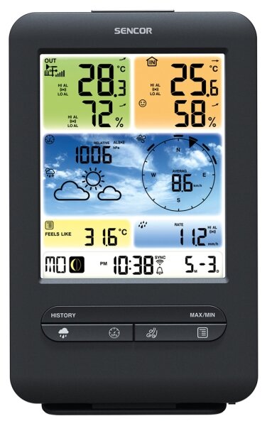 Sencor - Profesionální meteostanice s barevným LCD displejem 1xCR2032+3xAA Wi-Fi