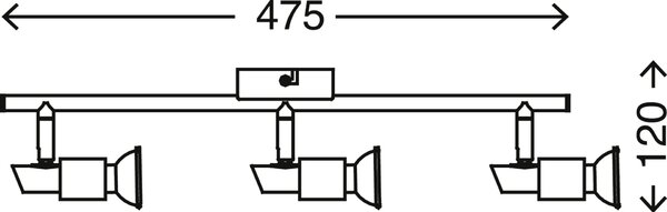 BRILONER Bodové svítidlo 47,5 cm 3xGU10 9W 840lm matný nikl BRI 2907-032