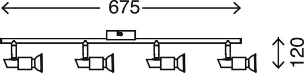 BRILONER Bodové svítidlo 67,5 cm 4xGU10 12W 1120lm matný nikl BRI 2907-042