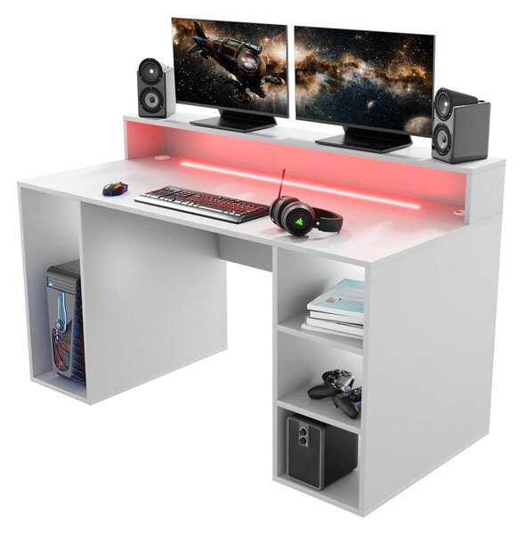 LED Psací stůl Myst (bílá). Akce -11%