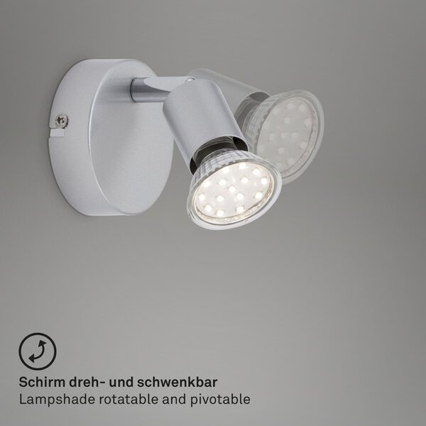 BRILONER Bodové svítidlo pr. 8 cm 1xGU10 3W 250lm titan BRI 2906-014