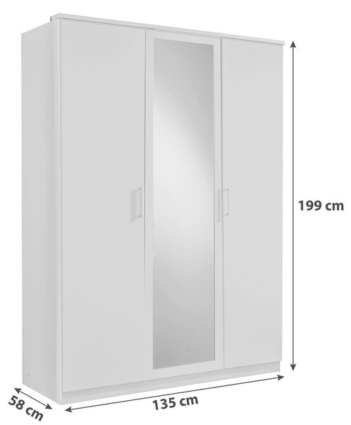 Šatní skříň OSAKA šířka 135cm