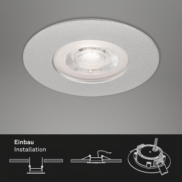 BRI 7046-034 3ks sada LED vestavné svítidlo, pr. 9 cm, 5 W, matný chrom - BRILONER