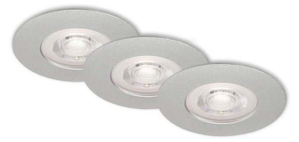 BRI 7046-034 3ks sada LED vestavné svítidlo, pr. 9 cm, 5 W, matný chrom - BRILONER