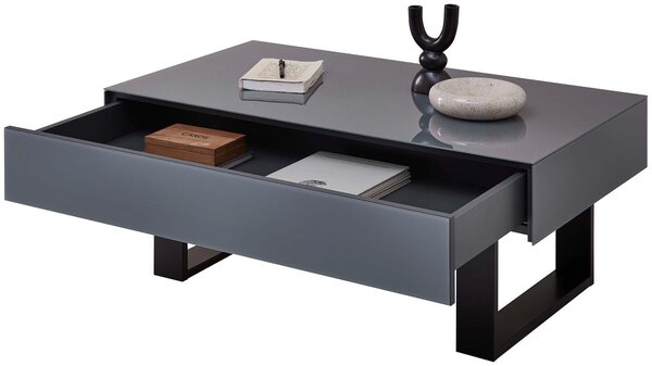 KONFERENČNÍ STOLEK, antracitová, sklo, kompozitní dřevo, 60/110/42 cm MID.YOU - Konferenční stolky, Online Only