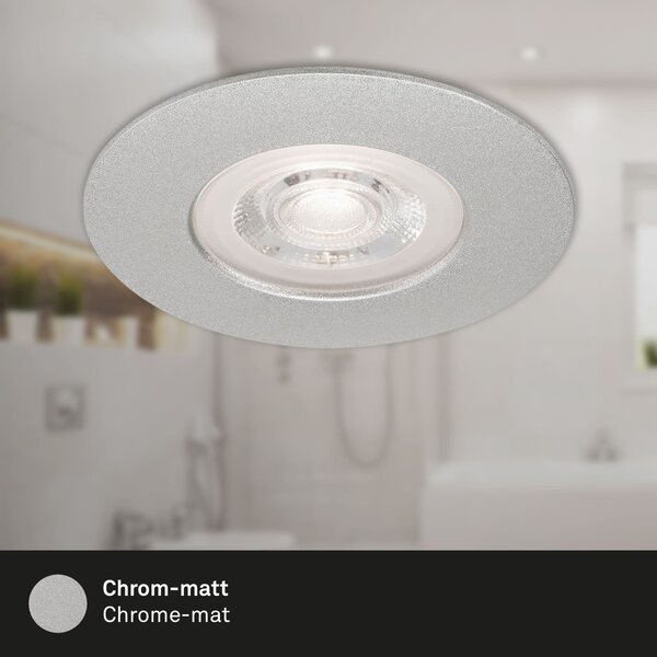 BRI 7046-034 3ks sada LED vestavné svítidlo, pr. 9 cm, 5 W, matný chrom - BRILONER