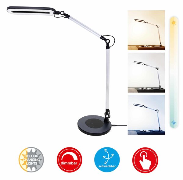 BRILONER CCT LED stolní lampa, 51 cm, 6,6 W, černá BRILO 7509-015