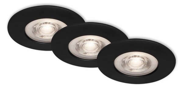 BRI 7046-035 3ks sada LED vestavné svítidlo, pr. 9 cm, 5 W, černá - BRILONER