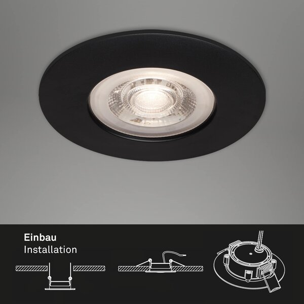 BRI 7046-035 3ks sada LED vestavné svítidlo, pr. 9 cm, 5 W, černá - BRILONER
