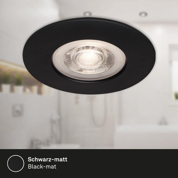 BRI 7046-035 3ks sada LED vestavné svítidlo, pr. 9 cm, 5 W, černá - BRILONER