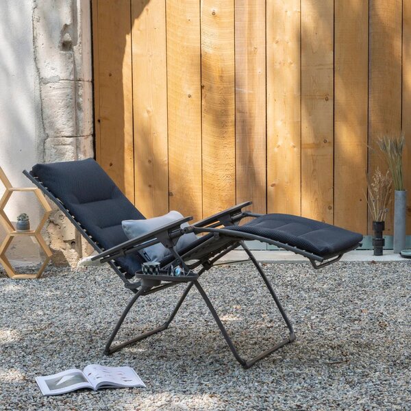 Sada relaxační křeslo Lafuma EVOLUTION Batyline®DUO šedá Obsidian a potah BeComfort® šedá Dark Grey