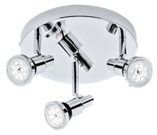 BRILONER LED bodové svítidlo pr. 21 cm 3xGU10 4,8W 400lm chrom IP44 BRI 2992-038R