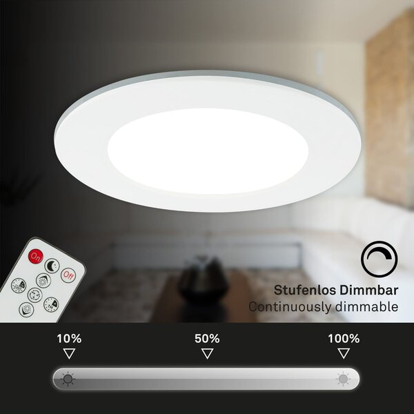 BRI 7034-036 CCT LED vestavná svítidla sada, pr.9,2 cm, 3x LED, 4,8 W, 450 lm, bílé - BRILONER