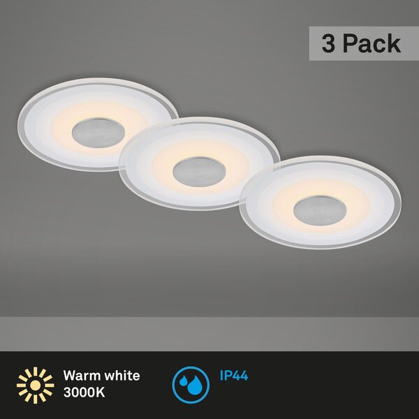 BRI 7043-039 LED vestavné svítidlo, pr.12 cm, 3x LED, 6 W, 650 lm, hliník - BRILONER