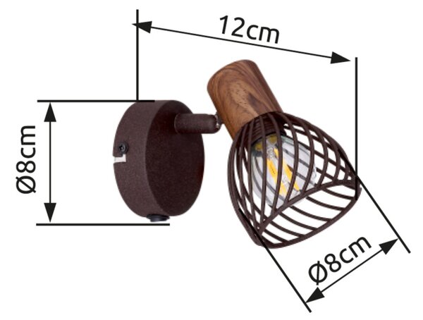 Bodové svítidlo ISABELLE 1 rez/přírodní