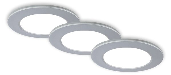 BRI 7034-034 CCT LED vestavná svítidla sada, pr.9,2 cm, 3x LED, 4,8 W, 450 lm, matný chrom - BRILONER