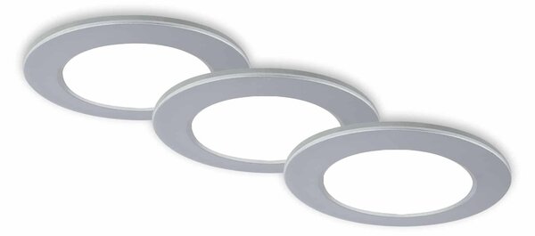 BRI 7034-034 CCT LED vestavná svítidla sada, pr.9,2 cm, 3x LED, 4,8 W, 450 lm, matný chrom - BRILONER