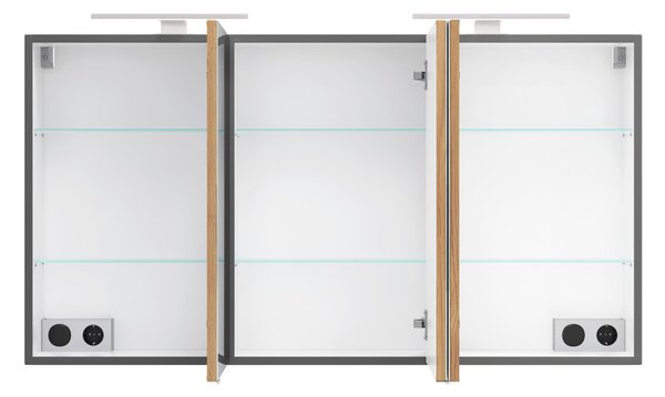ZRCADLOVÁ SKŘÍŇKA, bílá, šedá, 120/64/20 cm Held - Koupelnové série, Online Only