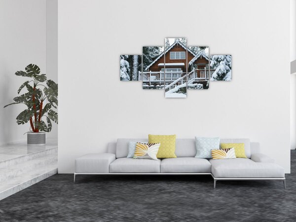 Obraz - Dřevěná chata (125x70 cm)