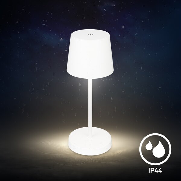 BRILONER LED nabíjecí stolní lampa 26 cm 2,6W 150lm bílé IP44 BRILO 7423016
