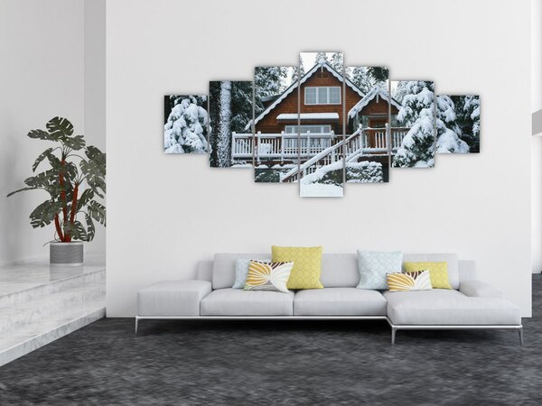 Obraz - Dřevěná chata (210x100 cm)