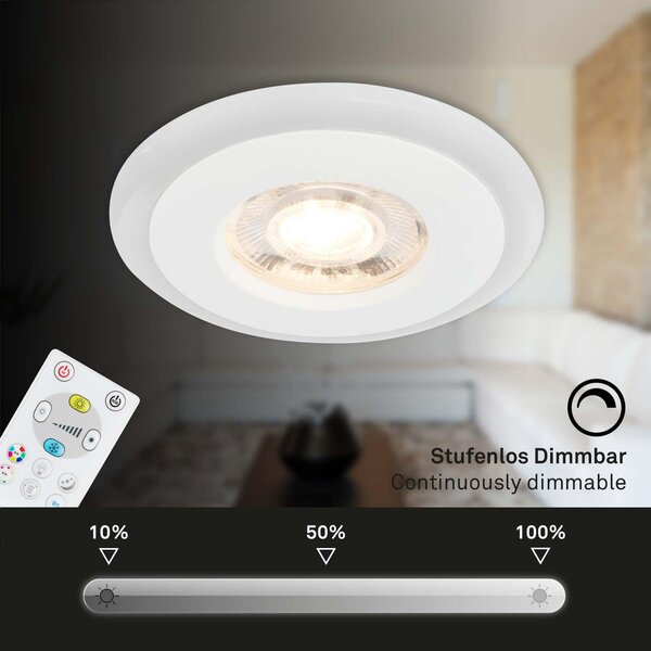 BRI 7040-036 LED vestavná svítidla sada, pr.8,4 cm, 3x LED, 5 W, 460 lm, bílé - BRILONER
