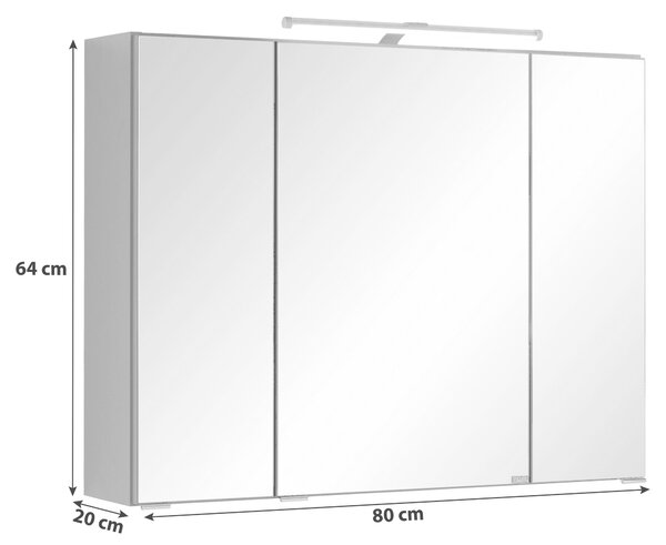 ZRCADLOVÁ SKŘÍŇKA, barvy grafitu, 80/64/20 cm Held - Koupelnové série, Online Only