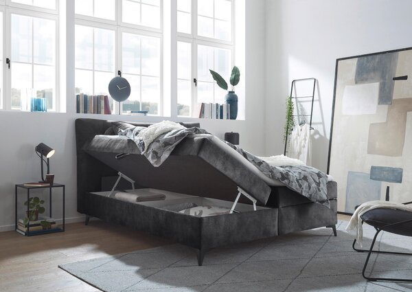 AMERICKÁ POSTEL, 180/200 cm, antracitová MID.YOU - Postele s úložným prostorem, Online Only