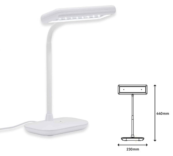 BRILONER LED stolní lampa, 44 cm, 7,5 W, bílé BRILO 7488-016