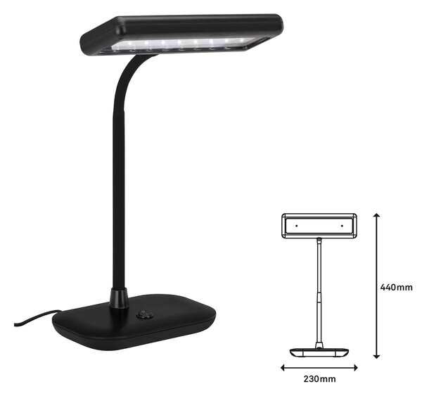 BRILONER LED stolní lampa, 44 cm, 7,5 W, černá BRILO 7488-015