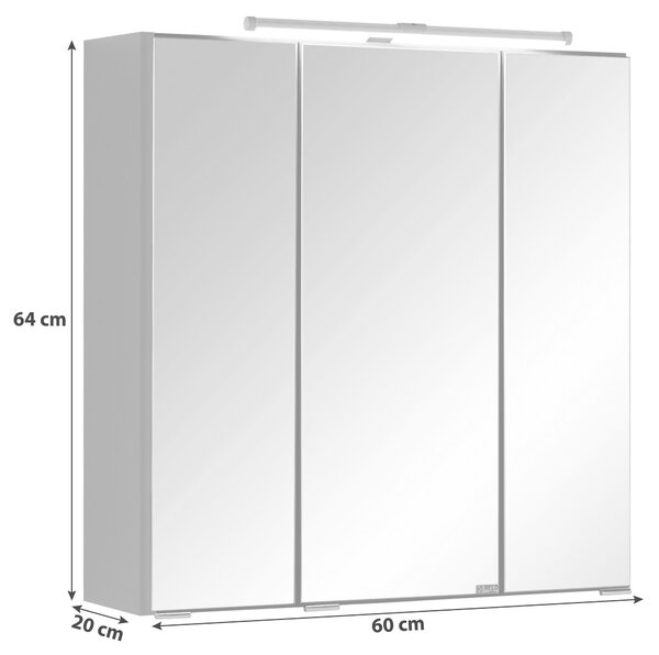ZRCADLOVÁ SKŘÍŇKA, barvy grafitu, 60/64/20 cm Held - Zrcadlové skříňky, Online Only