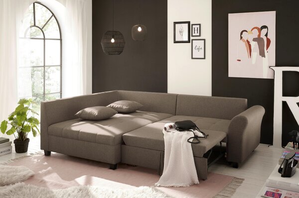 ROHOVÁ SEDAČKA, textil, hnědá Livetastic - Sedací soupravy, Online Only