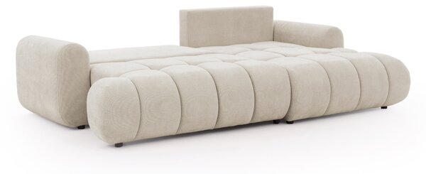 Rohová sedačka Lutario Mini pravostranná s rozkladem - světlý béžový šenil Vibe 06