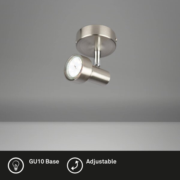 BRI 2843-012 Bodové svítidlo pr. 8 cm 1xGU10 3W 250lm matný nikl - BRILONER