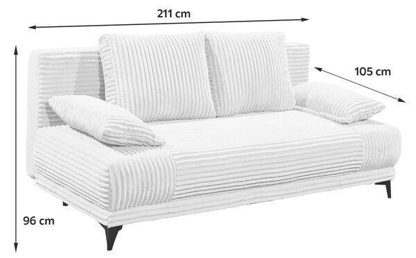 ROZKLÁDACÍ POHOVKA, textil, bílá MID.YOU - Rozkládací pohovky, Online Only