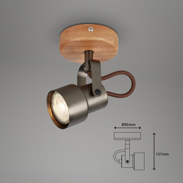 BRILO 2872-015 Bodové svítidlo pr. 9 cm 1xGU10 5W 460lm antická šedá - BRILO