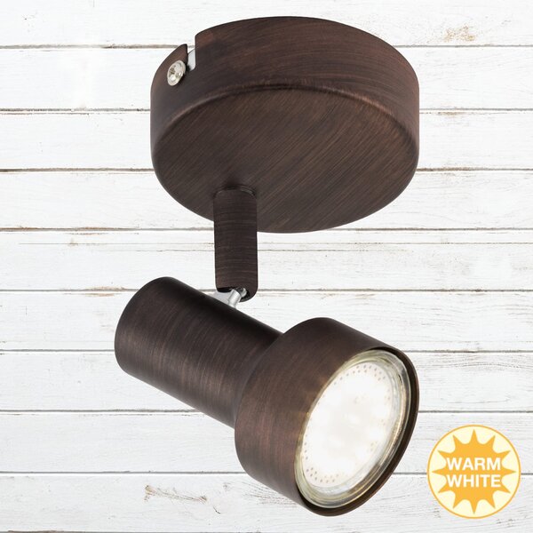 BRI 2843-011 Bodové svítidlo pr. 8 cm 1xGU10 3W 250lm antická měď - BRILONER