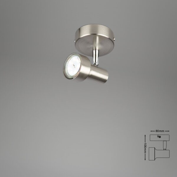BRI 2843-012 Bodové svítidlo pr. 8 cm 1xGU10 3W 250lm matný nikl - BRILONER