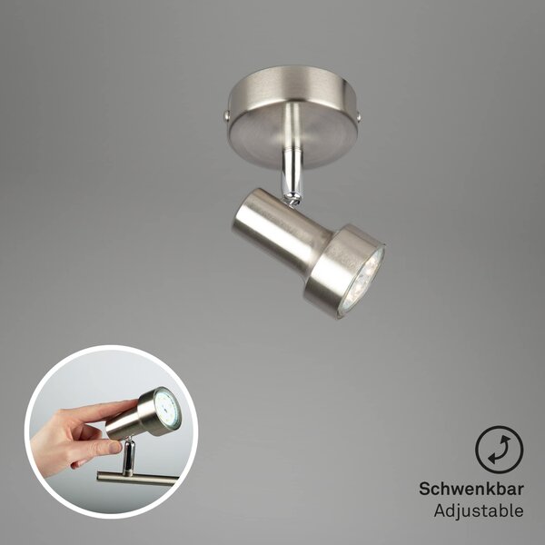 BRI 2843-012 Bodové svítidlo pr. 8 cm 1xGU10 3W 250lm matný nikl - BRILONER