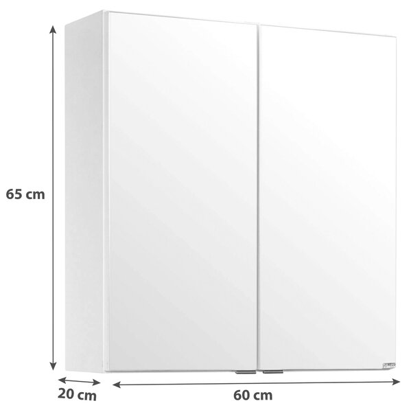 ZRCADLOVÁ SKŘÍŇKA, bílá, 60/65/20 cm Held - Zrcadlové skříňky, Online Only