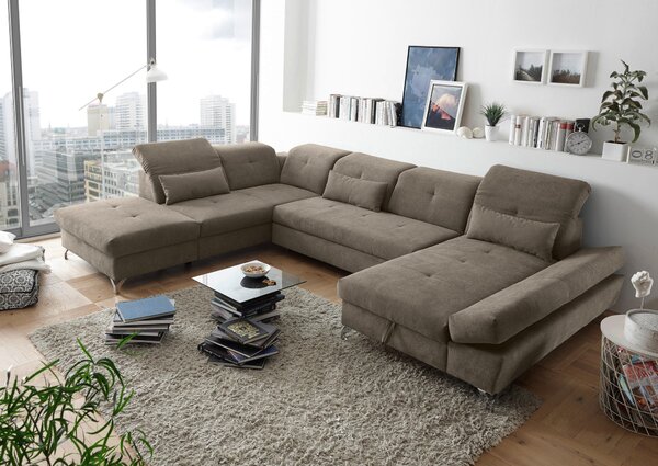 SEDACÍ SOUPRAVA, textil, šedavě hnědá MID.YOU - Rozkládací sedačky, Online Only