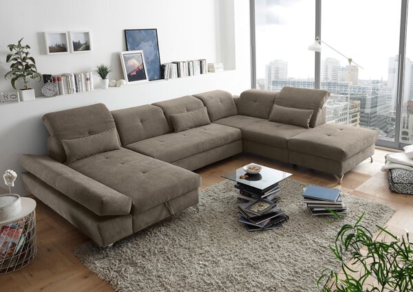 SEDACÍ SOUPRAVA, textil, šedavě hnědá MID.YOU - Rozkládací sedačky, Online Only