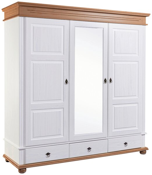 ŠATNÍ SKŘÍŇ, borovice, bílá, barvy dubu, 194/220/62 cm Ti'me - Šatní skříně, Online Only