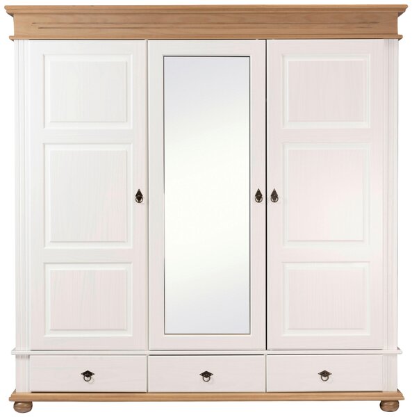 ŠATNÍ SKŘÍŇ, borovice, bílá, barvy dubu, 194/220/62 cm Ti'me - Šatní skříně, Online Only