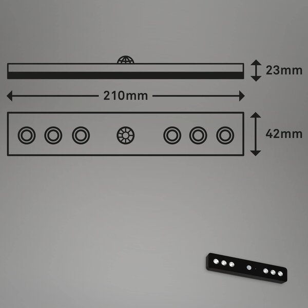 BRI 2268-065 LED Lero Indoor 21 cm 6x0,08W 5lm černá - BRILONER